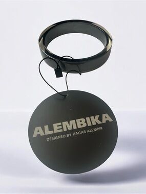 Alembika Meteor Resin Bangle Bracelet Gray Black Minimalist Stackable NWT